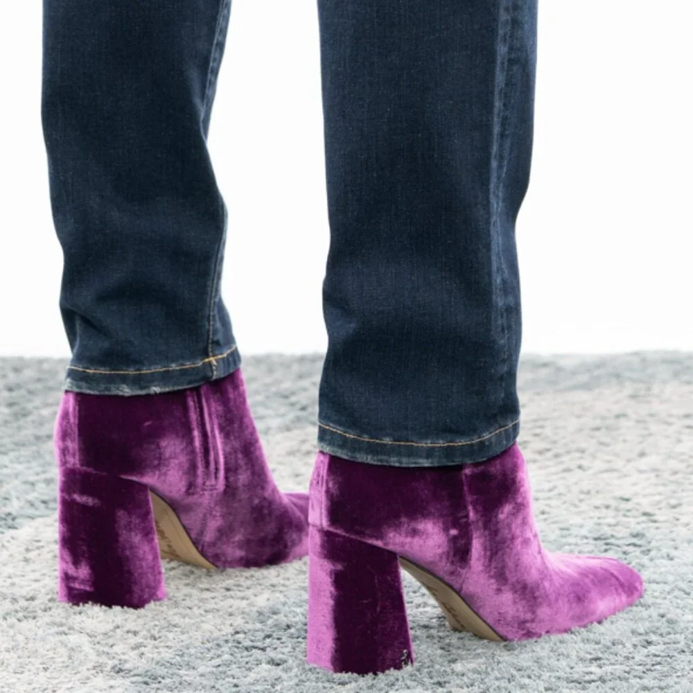 Sam Edelman NWT Codie - Orchid Velvet Ankle Boots - Picture 4 of 9